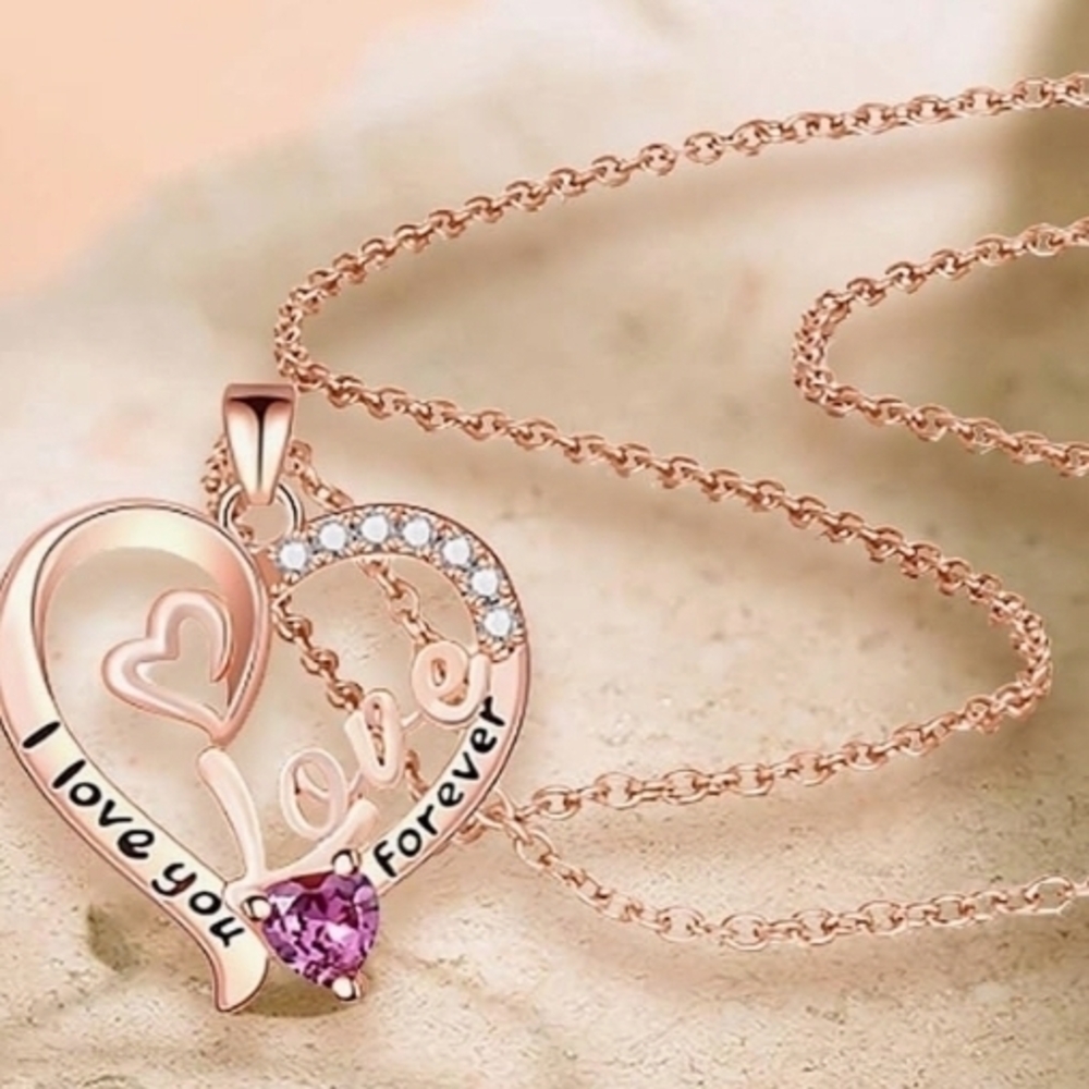 Rose Gold Heart Pendant Necklace Brand New In Gift Box